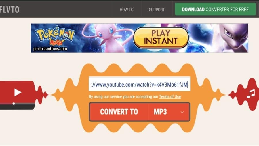 Pengonversi mp3 YouTube FLVTO
