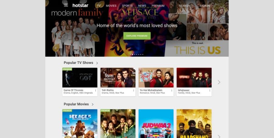 Layanan streaming terbaik di India 3 Hotstar