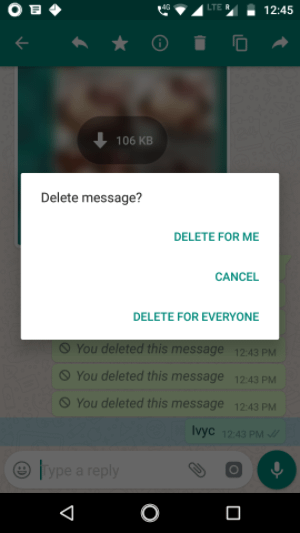 hapus pesan whatsapp ke semua orang