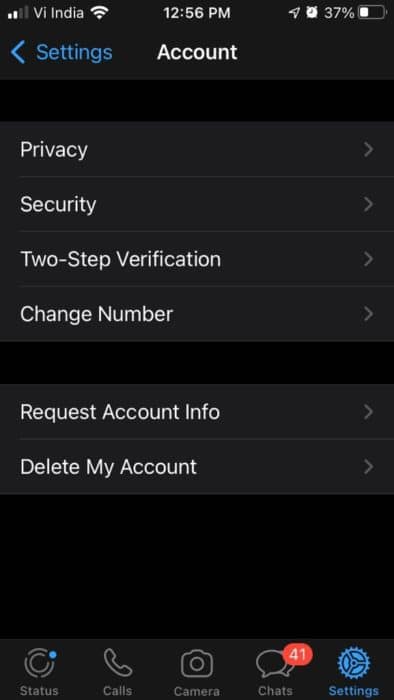 pengaturan akun whatsapp