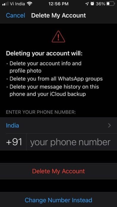 hapus akun whatsapp saya