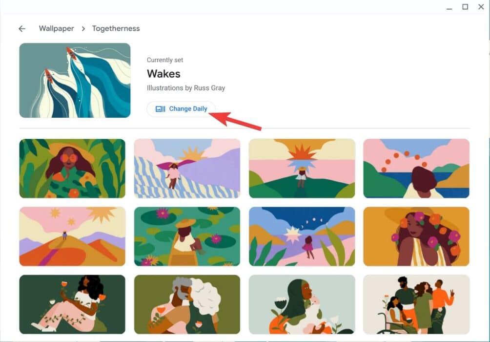 Ubah wallpaper setiap hari