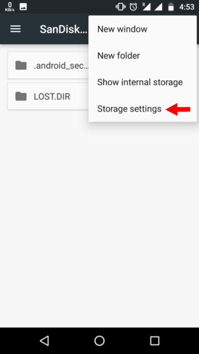 Gunakan kartu SD internal 2