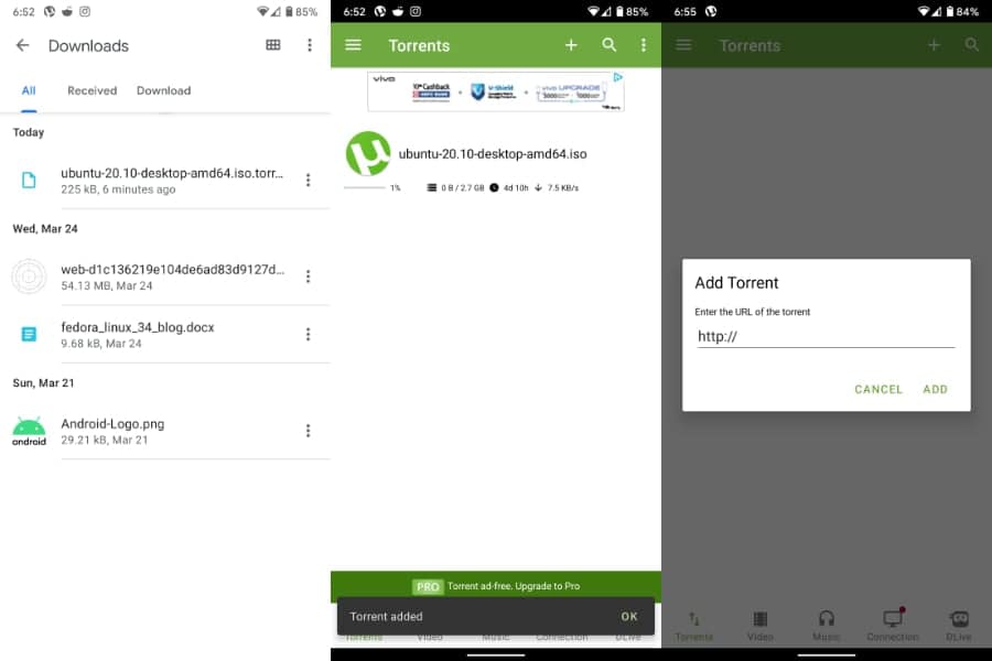Unduh torrent di perangkat Android