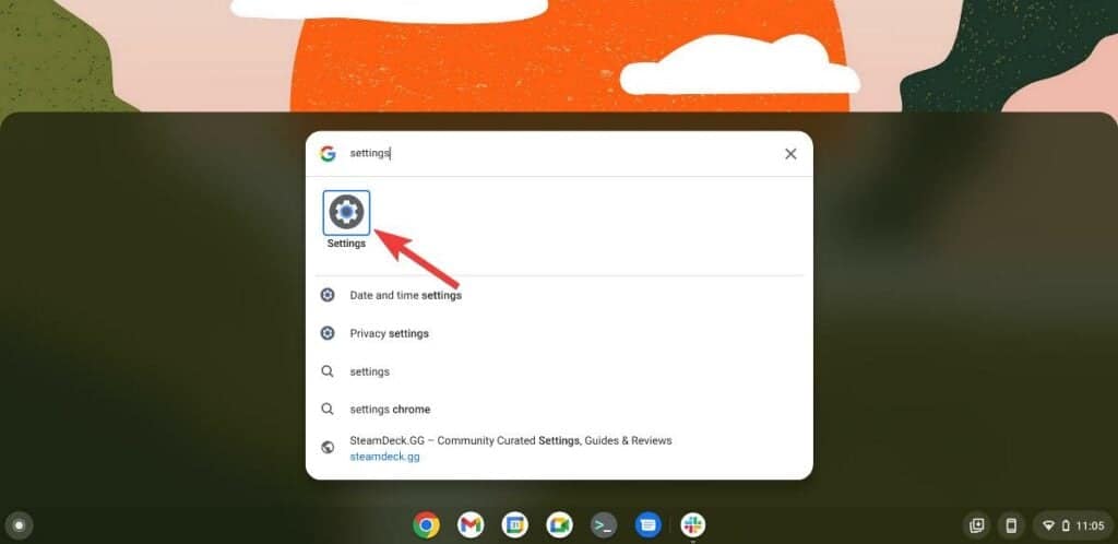 Buka Pengaturan di Chromebook