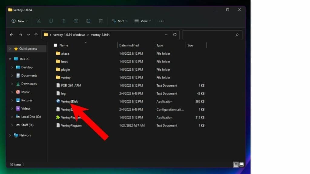 Buka file Ventoy2Disk.exe