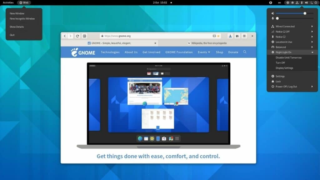 Lingkungan desktop GNOME 40