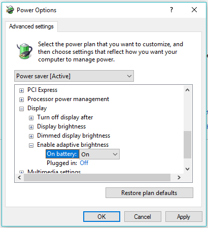 maksimalkan baterai windows 10 12