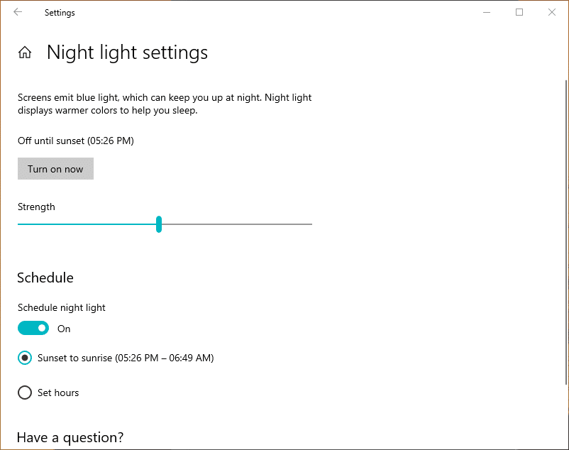 Cara mengaktifkan filter cahaya biru di Windows 10 2